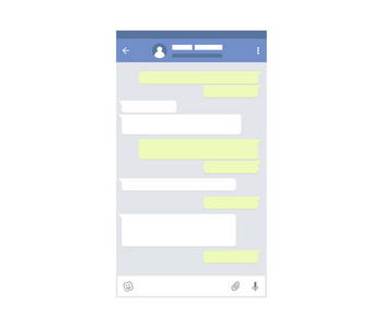 移动信使样机。聊天应用程序模板。现代设计。矢量插图
