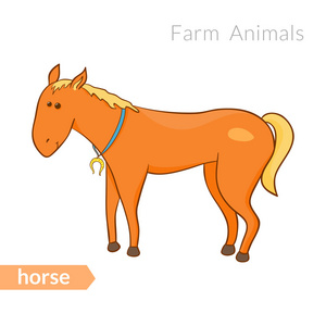 马蹄形孤立的卡通马照片