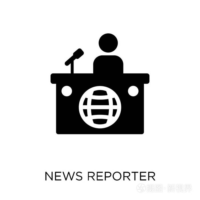 新闻记者符号设计来自传播收藏.简单的元素向量例证在白色背景
