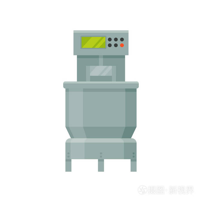 面团搅拌机面包生产阶段的白色背景