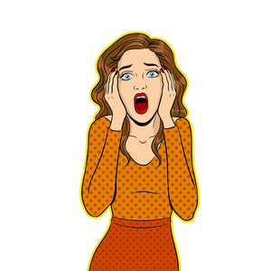 漫画卡通女人尖叫图片