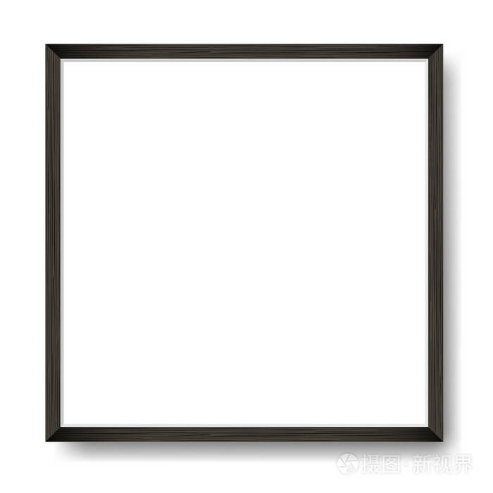 白色墙壁上的方形空心海报矢量模板
