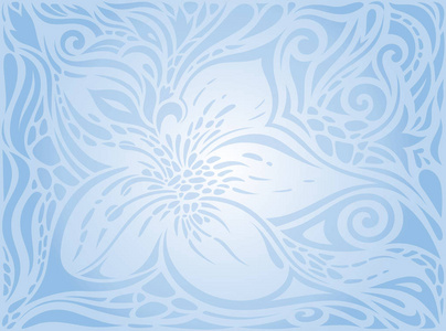 蓝色矢量装饰花卉背景时尚花卉时尚壁纸设计