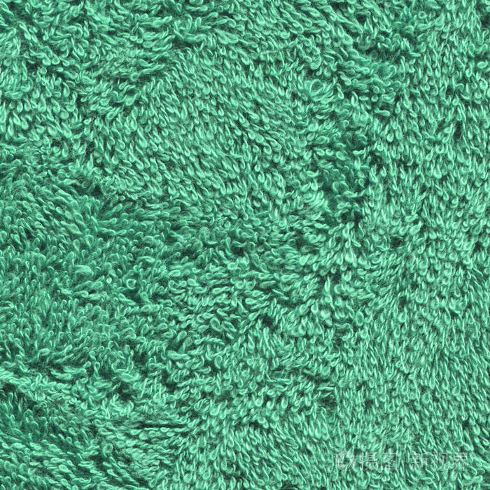 绿色毛巾纹理表面.绿色毛巾纹理