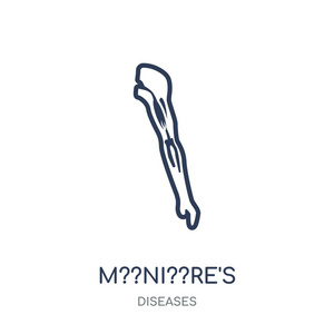 m镍你的疾病图标。m镍从疾病集合的疾病线性符号设计。简单的大纲元素向量例证在白色背景