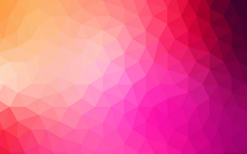 浅粉红色, 黄色矢量低聚纹理。具有渐变的折纸风格的创造性几何插图。网站的多边形设计