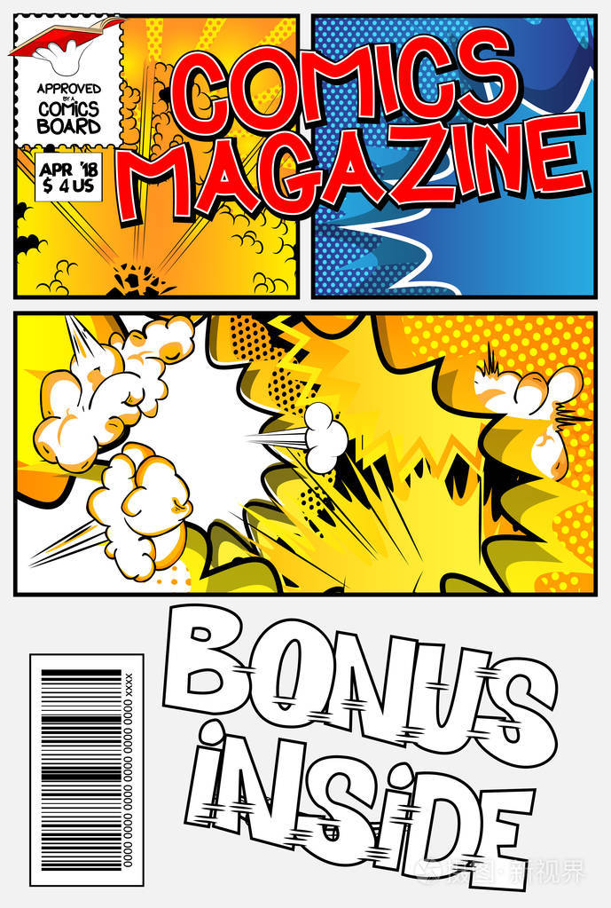 可编辑漫画书的封面与抽象爆炸背景插画 正版商用图片08cswn 摄图新视界 可编辑漫画书的封面与抽象爆炸背景插画 正版商用图片08cswn 摄图新视界