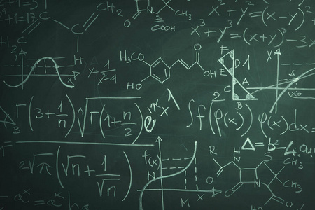 经典黑板与数学公式