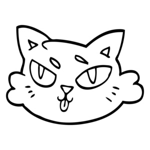 猫脸线条画动画片图片