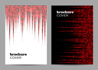 小册子模板布局设计。抽象背景红色点缀