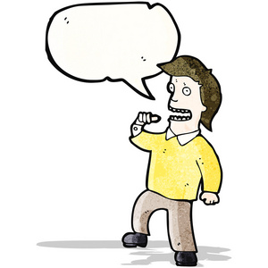 绘制自我卡通充满自信的人指着自我照片