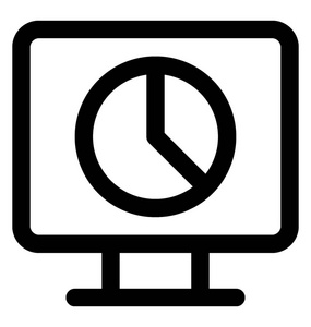 饼图显示在计算机屏幕上指示网站仪表板, web 分析