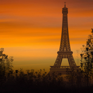 美丽的巴黎明信片。爱情和浪漫的城市
