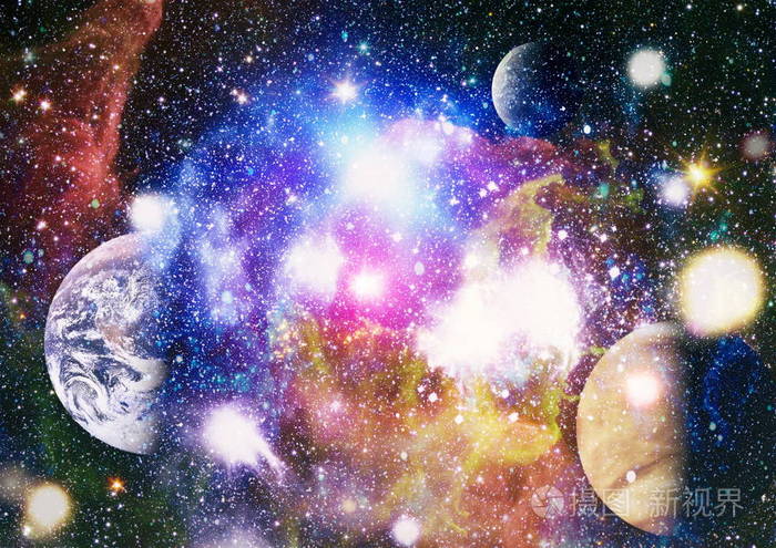 外太空中的行星恒星和星系展示了太空探索的美丽元素由美国航空航天局