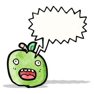 可爱的卡通苹果与讲话泡泡