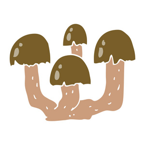 卡通涂鸦蘑菇, 向量例证