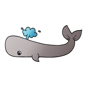 动画片涂鸦鲸鱼, 向量例证