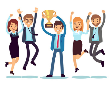 成功的业务团队向量平面概念照片