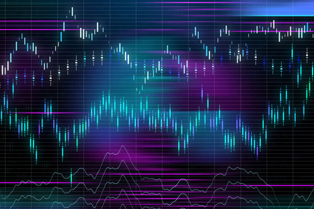 在抽象的图表背景上显示股市行情。3d 渲染