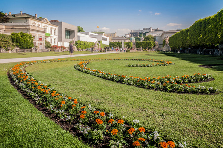 米拉贝尔花园 mirabellgarten 在奥地利萨尔茨堡