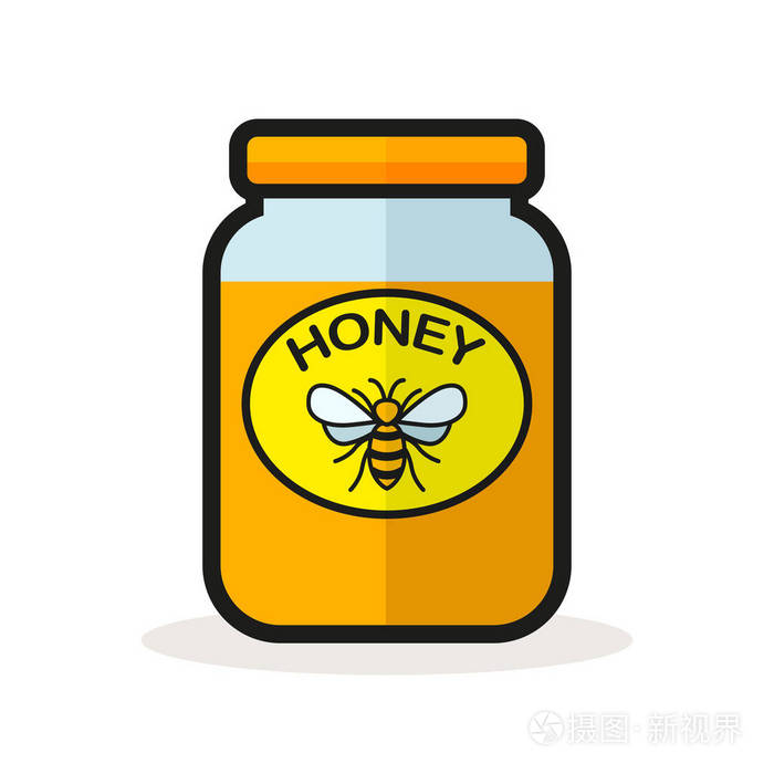 白底蜂蜜罐插图
