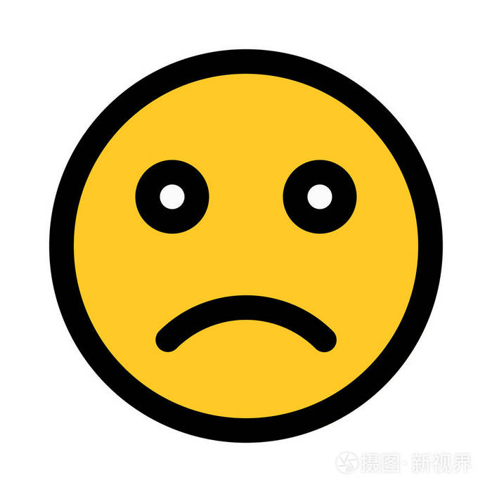 悲伤表达表情符号, 五颜六色的向量例证