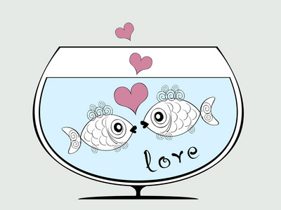 在爱中两条鱼这对相爱的夫妇在海洋中的珊瑚和鱼类中潜水美丽的自由
