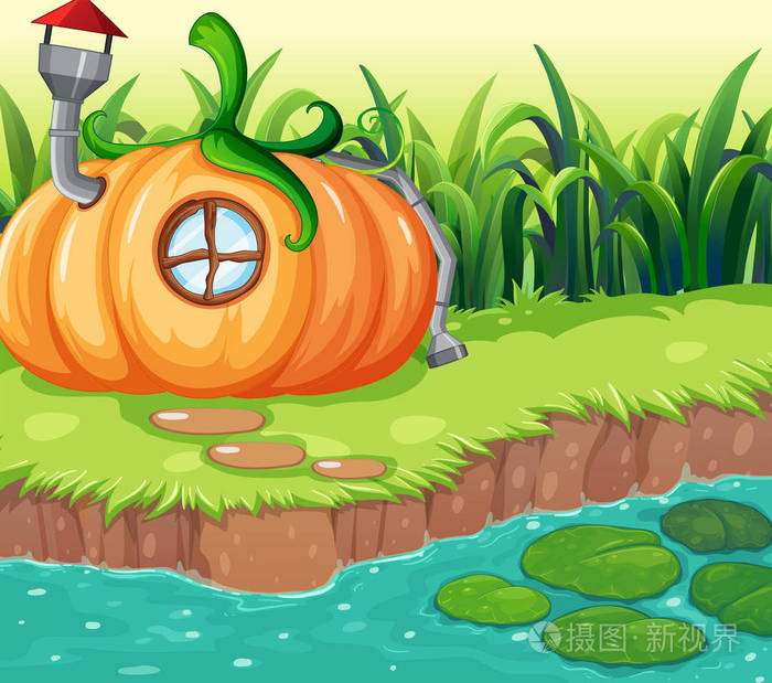 被迷住的南瓜房子在自然例证