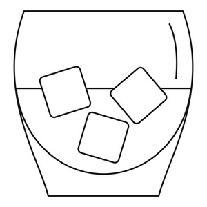 Glass 的威士忌图标，大纲样式