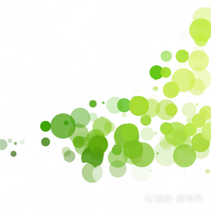 气泡圆点独特的绿色明亮向量背景
