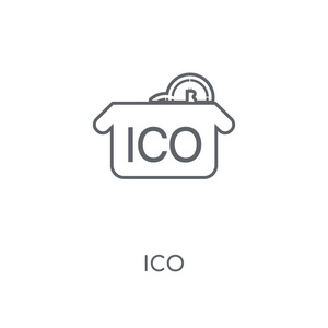 ico 线性图标。ico 概念笔画符号设计。薄的图形元素向量例证, 在白色背景上的轮廓样式, eps 10