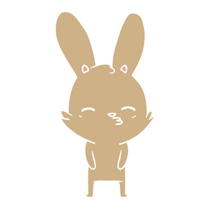 好奇兔子平板彩色风格动画片