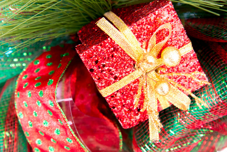 圣诞装饰品礼物盒和功能区