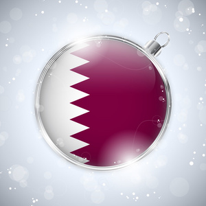 银球与该标志卡塔尔的圣诞快乐