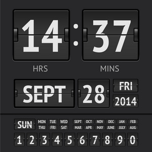 模拟的黑色记分牌数字周计时器