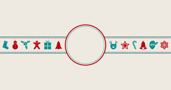 圣诞贺卡的概念与元素和 copyspace。向量