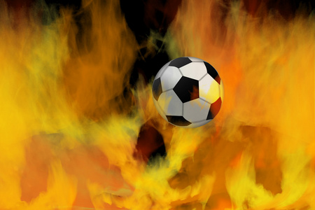 足球球通过火焰