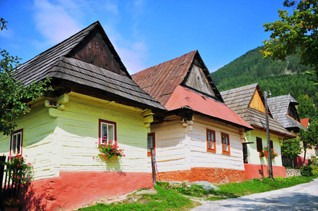 Vlkolinec 传统斯洛伐克村, 托夫的美丽的乡村房屋