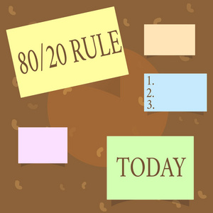 概念手写显示 80 20 规则。商务照片文本帕累托原则80 影响来自20原因