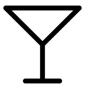 鸡尾酒玻璃边缘形成的直线垂直线和水平线三角形