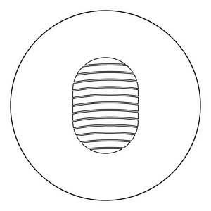 圆圈轮廓矢量图中的指纹图标黑色