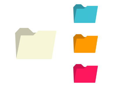 设置文件夹图标。文件夹向量。颜色图标文件夹。网页设计。eps10
