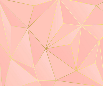 粉红色背景的黄金线, 抽象的几何背景艺术照片