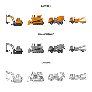 构建和构造符号的矢量设计。集建与机械库存矢量图