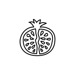 新鲜水果的线条图标.素食和素食.健康饮食成分.