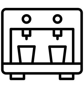 咖啡杯和水壶矢量图解图设计和网页饮水机隔离线矢量图标线描壳狭量
