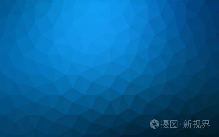 深蓝色矢量闪亮三角形背景.优雅明亮的多边形插图与渐变.背景纹理图案