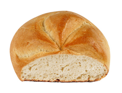 大的一条面包上白色隔离