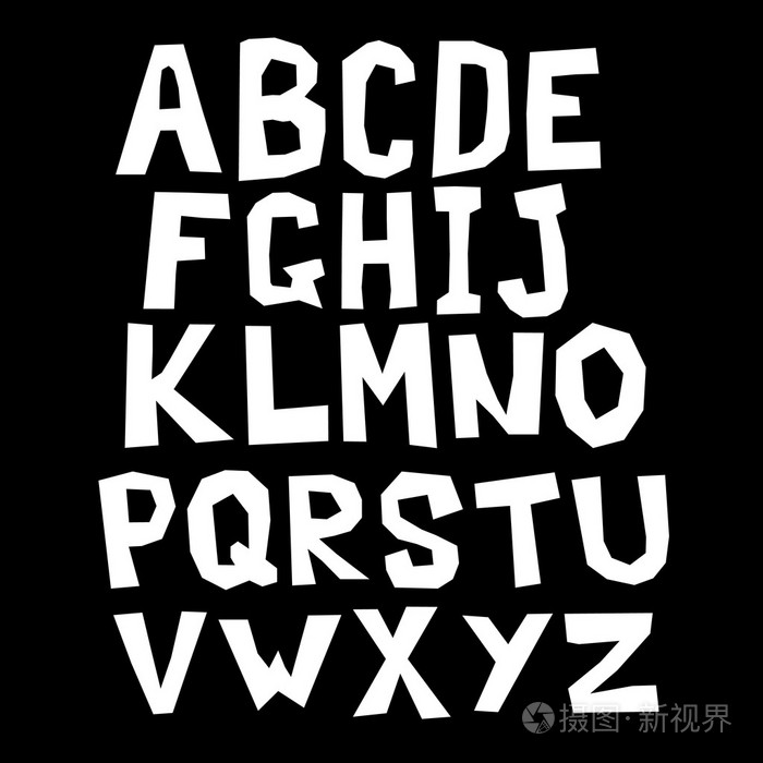 黑色和白色的方形字母表