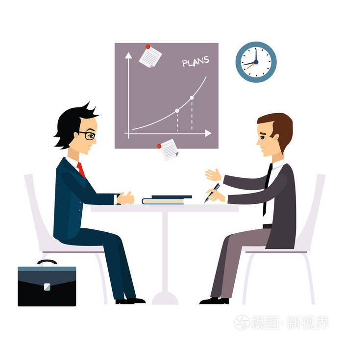 商人, 两个人在桌前谈判平式